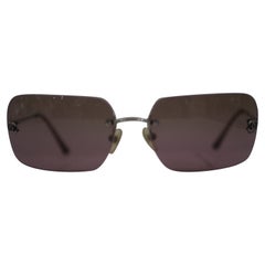 Chanel silver pink sunglasses