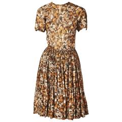 Galanos Floral Chiffon Day Dress