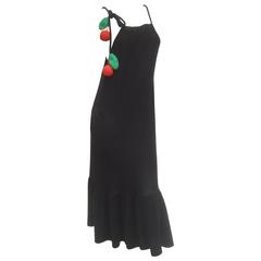 Sonia Rykiel Unique Black Cotton Knit Long Dress 12