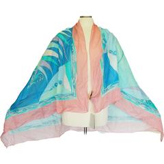 New Emilio Pucci Colorful Large Cotton Batiste Pareo Shawl 40" x 60" 9