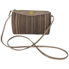 Givenchy striped canvas cross body handbag 1980s