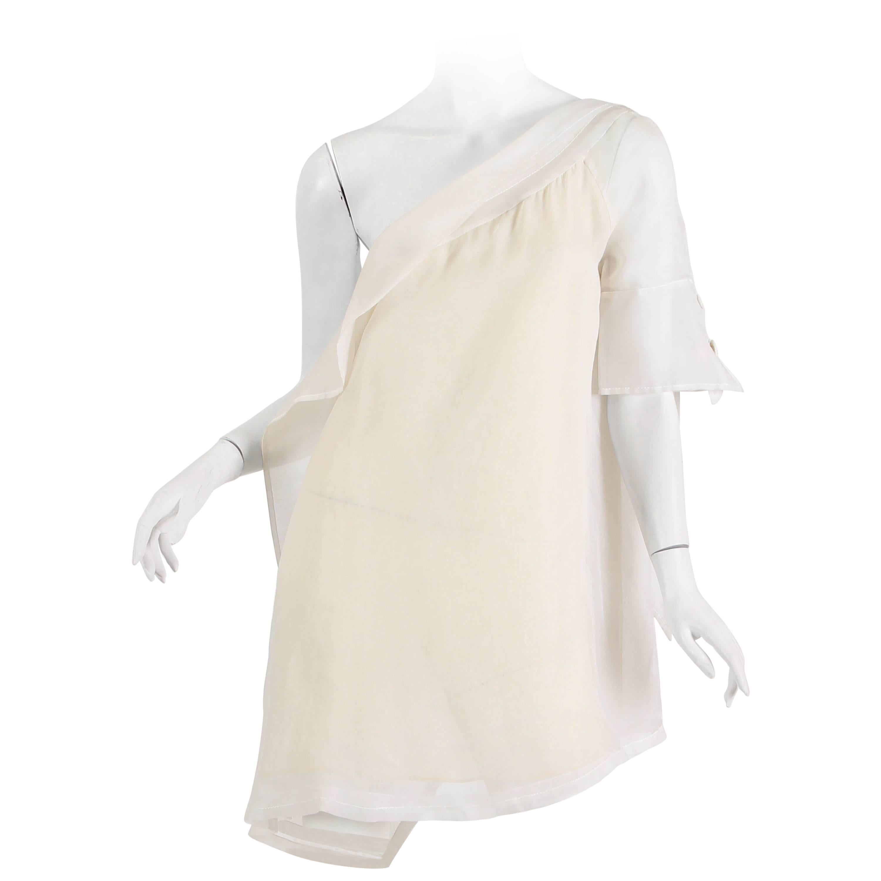 Gianfranco Ferre Asymmetrical Organza Tunic Dress