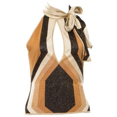 Tom Ford for Gucci A/I 2000 Sciarpa Metallica Caleidoscopio Top con laccetti XS