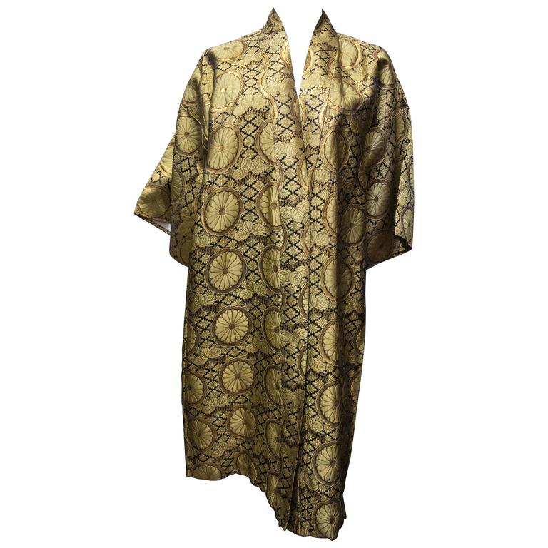 1960s Gold Kimono House Coat at 1stDibs