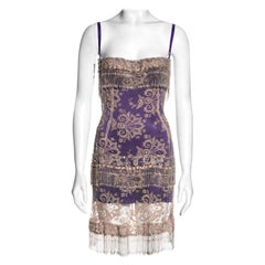Dolce & Gabbana - Robe courte en dentelle perlée, nue, printemps-été 2000