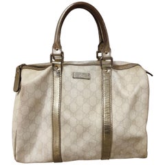 Gucci Monogrammierte gg Goldene schnelle Ledertasche