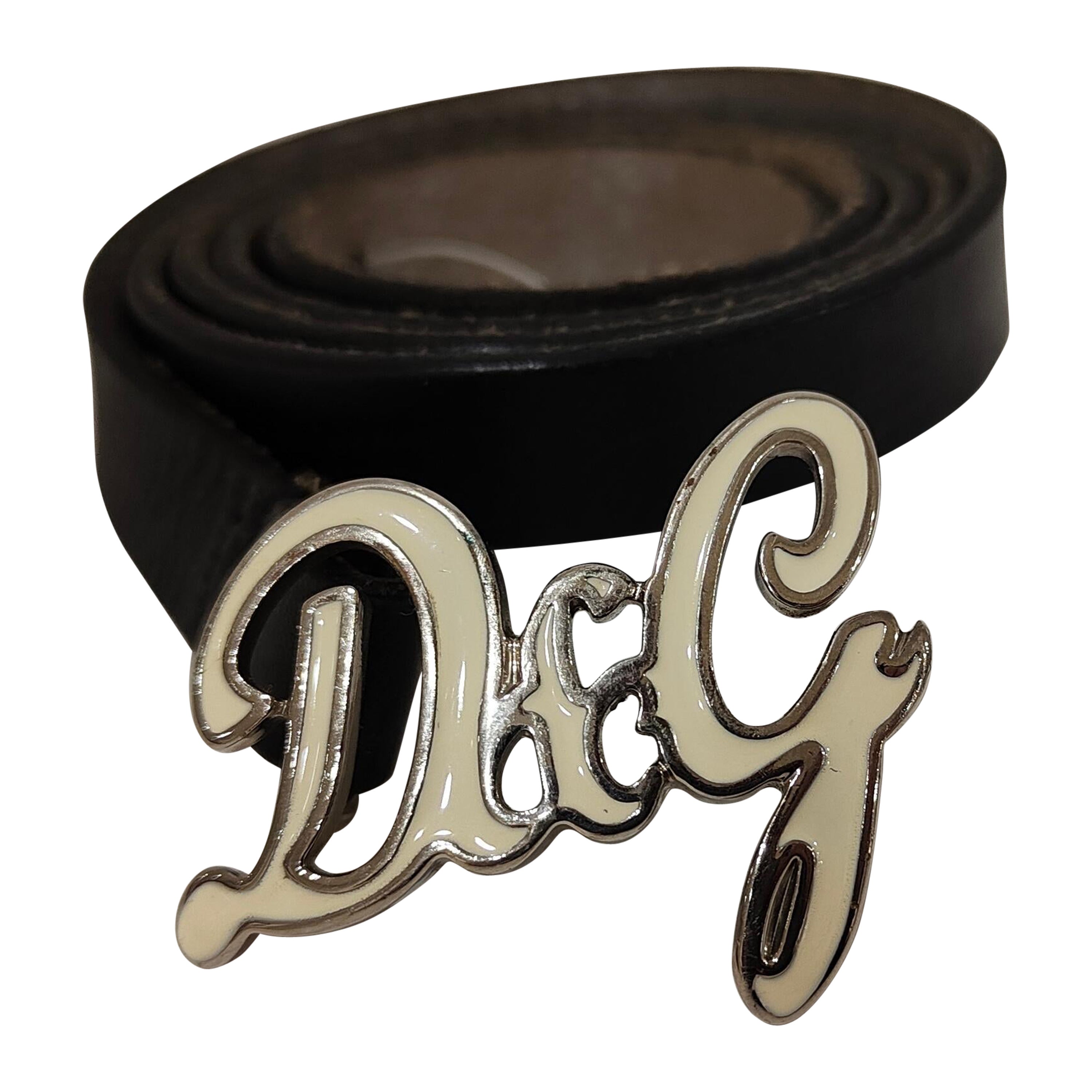 D&G by Dolce & Gabbana black leather belt 