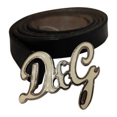 Vintage D&G by Dolce & Gabbana black leather belt 