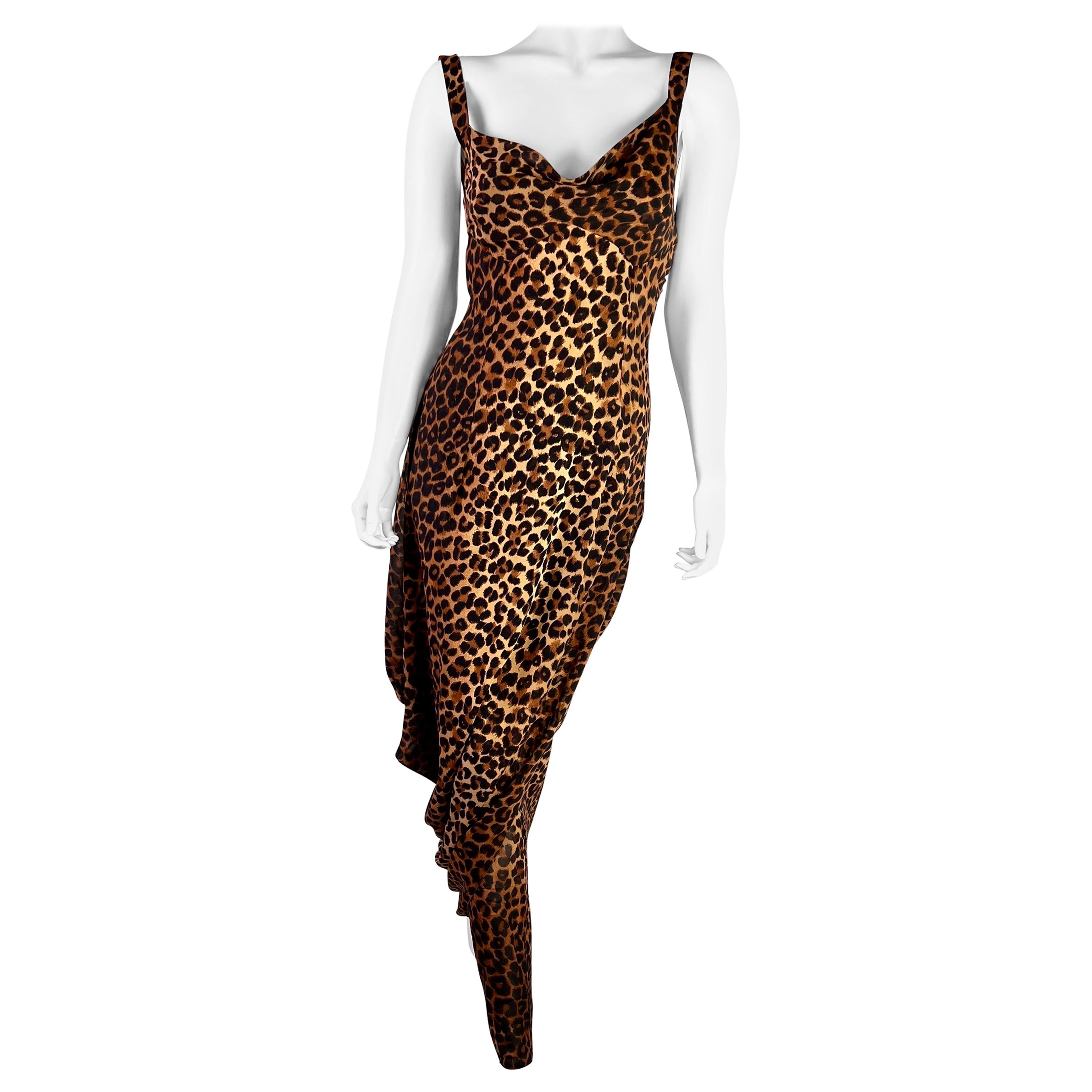 John Galliano Spring 1999 Leopard Draped Gown