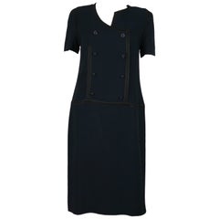 Chanel Chanel 2002 Cruise Kollektion Asymmetrisches Kleid in Marineblau