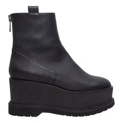 Haiki Schwarze Plateau-Stiefeletten aus Leder
