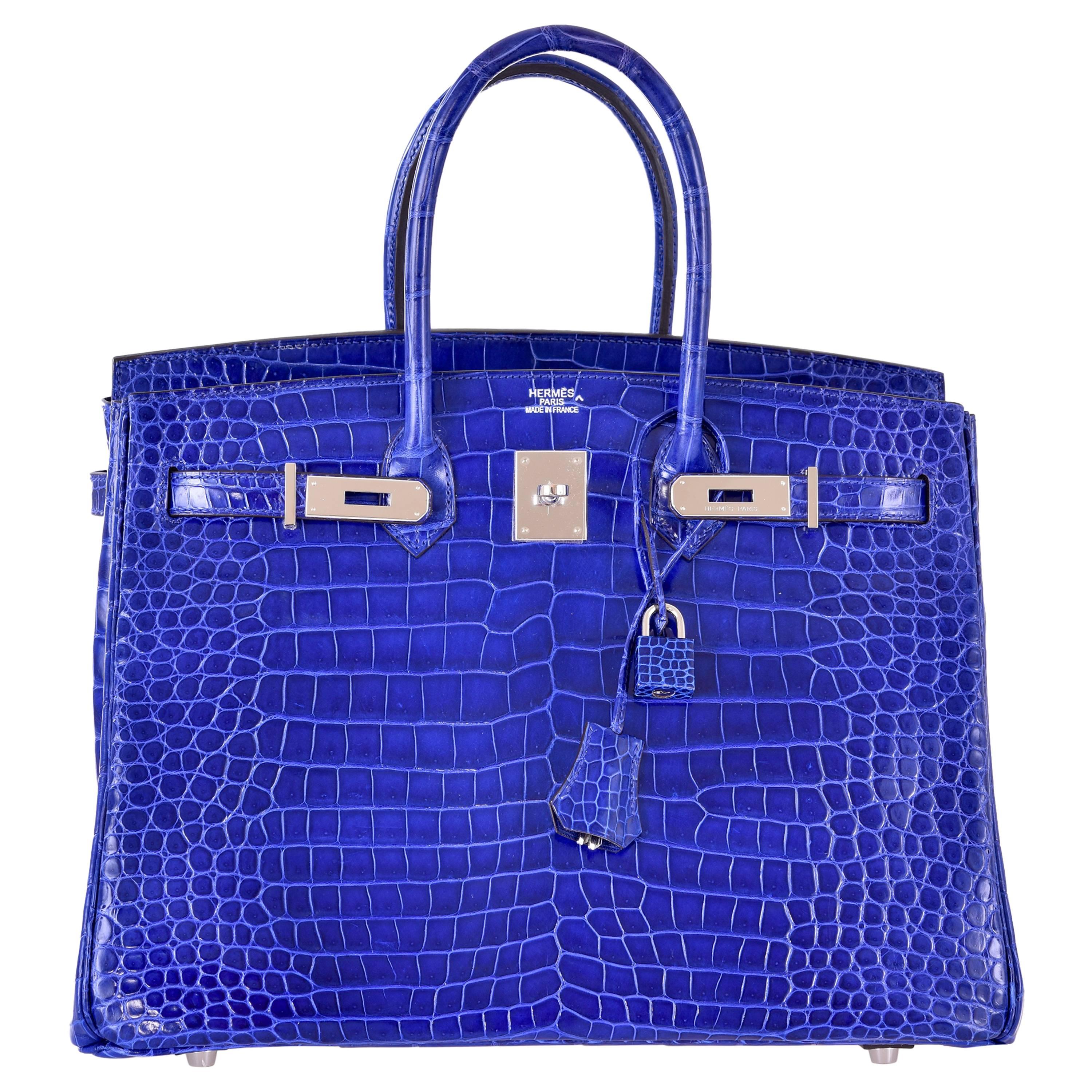 Hermes 35cm Birkin Tasche Blau Electric Palladium Hardware Jane Finds