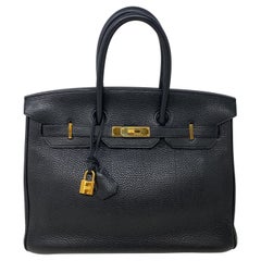 Hermes Schwarze Birkin 35 Tasche