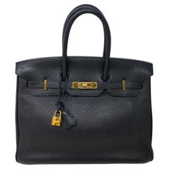 Hermès - Sac Birkin 35 noir 