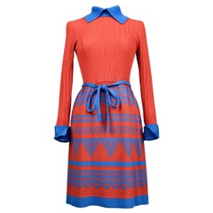 Antique A Louis Féraud wool knit Dress by Rembrandt Circa 1975