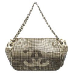 Chanel Gold Perforated Leather Hollywood Accordion Flap Bag