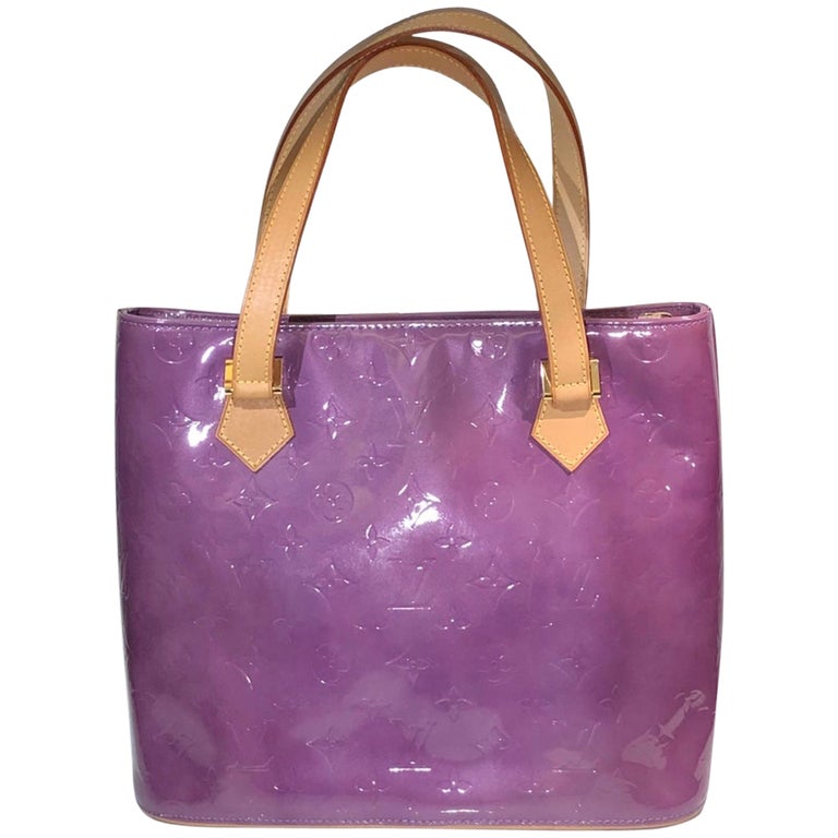 Louis Vuitton Purple Vernis Patent Leather Monogram Tote Handbag For Sale