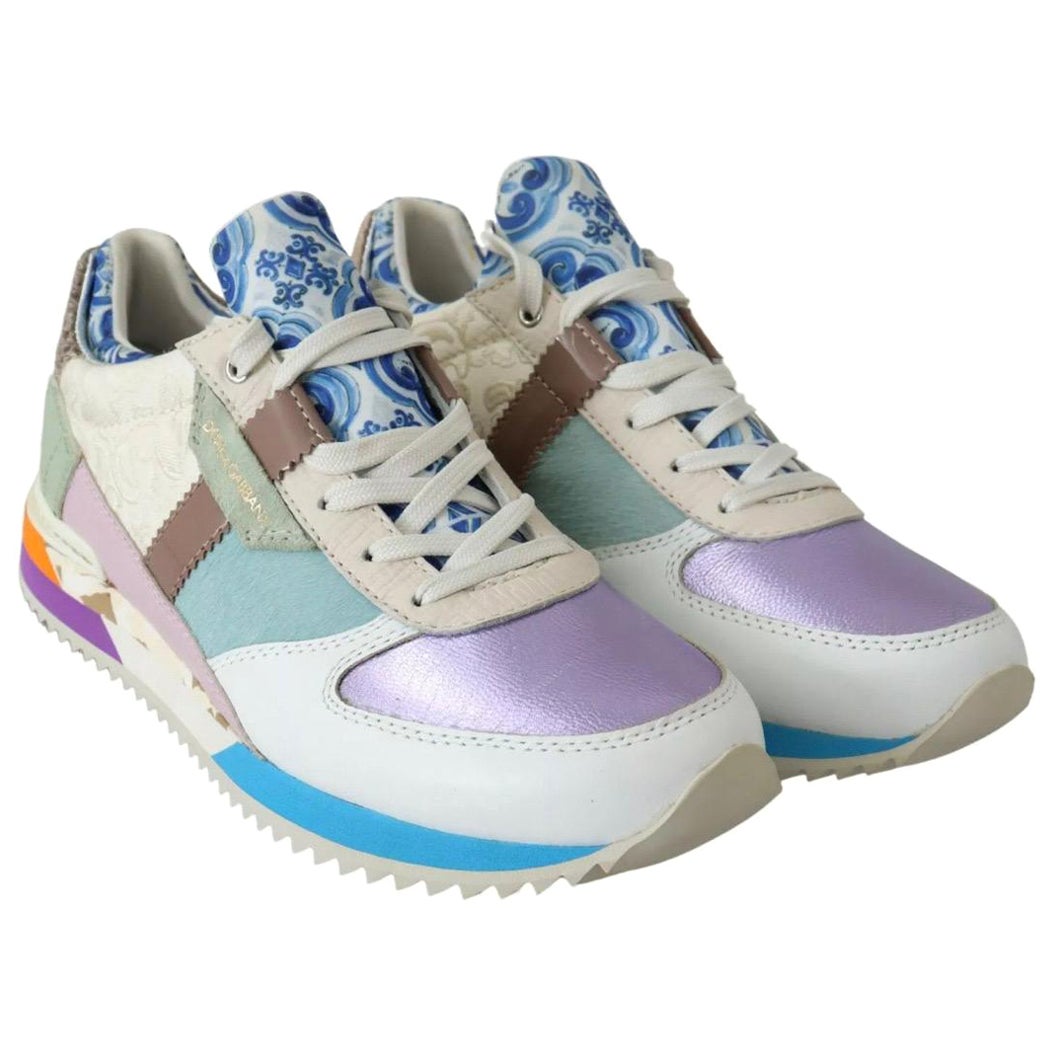 Dolce & Gabbana Ladies Sneakers NIGERIA made of polyester with patchwork design For Sale