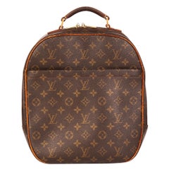 LOUIS VUITTON Braun Monogramm beschichtetes Segeltuch & Vachetta-Lederpackall MM
