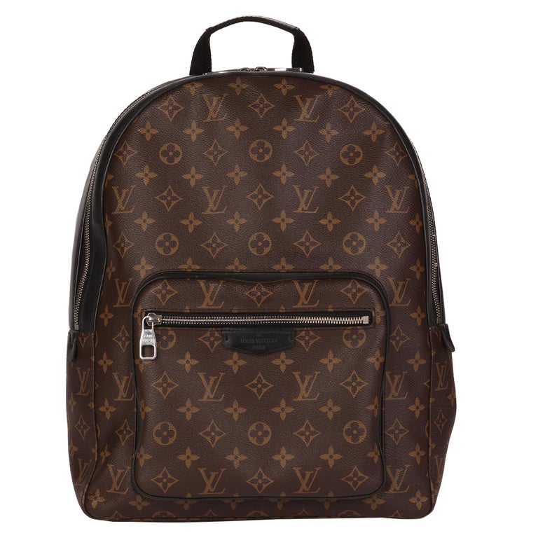LOUIS VUITTON Brown Monogram Coated Canvas and Black Leather Josh