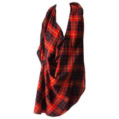 Comme Des Garcons Deconstructed Tartan Dress