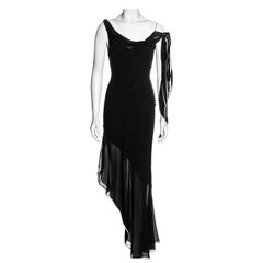 Vintage Christian Dior by John Galliano black silk bias cut evening dress, ss 2005