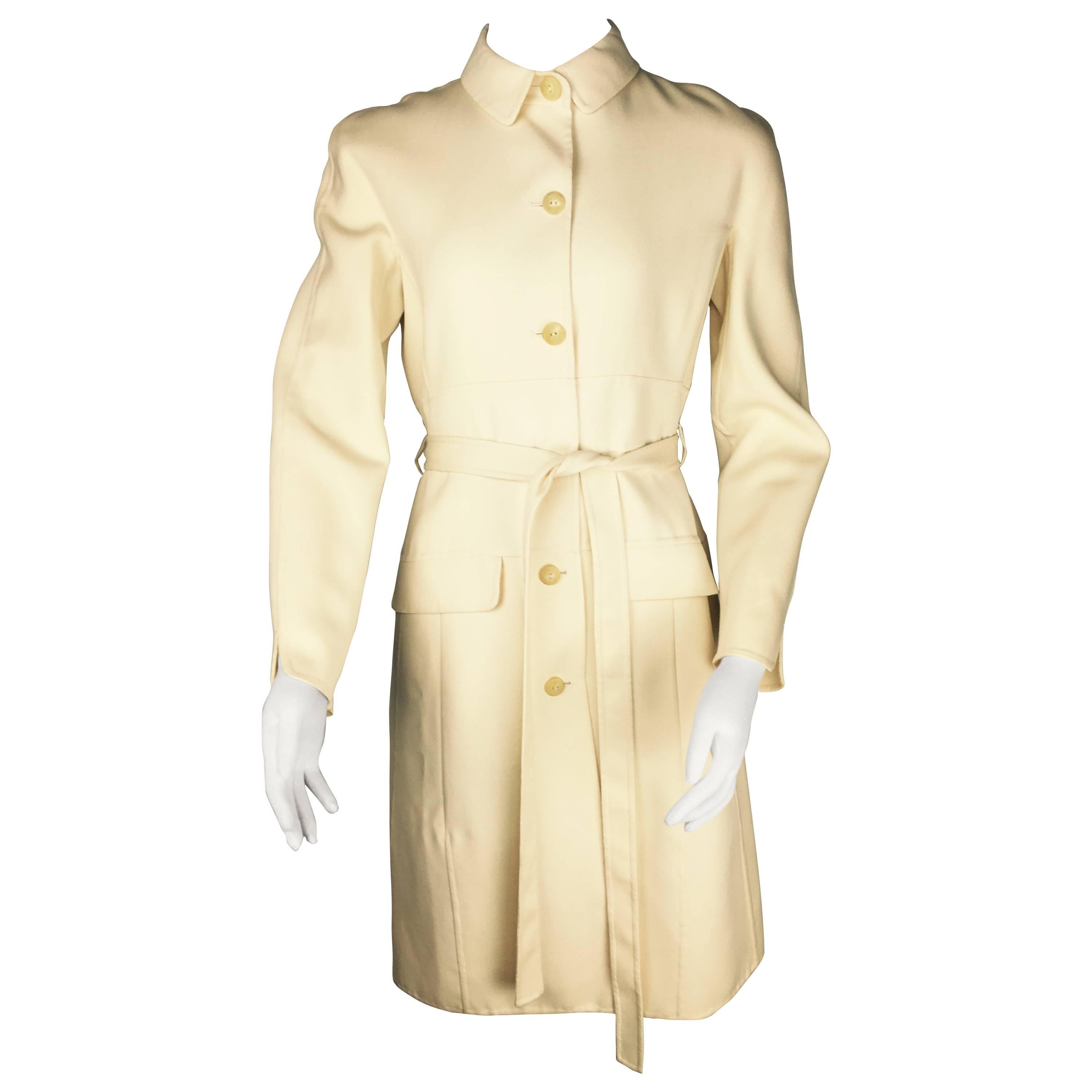 Chado Ralph Rucci Belted Wool Vintage Coat. 