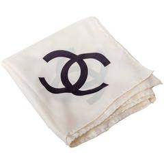 Chanel Vintage CC Logo Silk Scarf