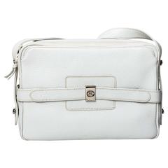Gucci Vintage Pebbled Leather Shoulder Bag in White