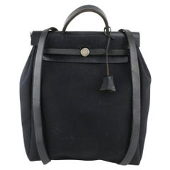 Hermès Black Herbag Backpack 2-in-1 Sac a Dos 123h30