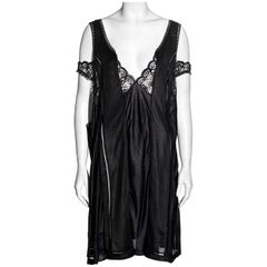 Vintage Martin Margiela black oversized artisanal slip dress, ss 2000