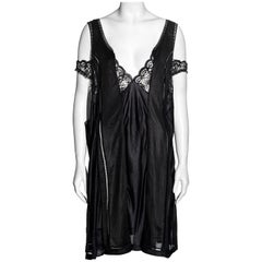 Martin Margiela black oversized artisanal slip dress, ss 2000