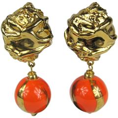 1980s Dominique Aurientis Hand Painted Earrings Never worn 5