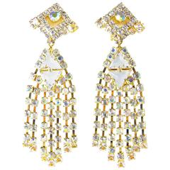 One-Of-A-Kind Robert Sorrell Crystal Chandelier Earrings 4