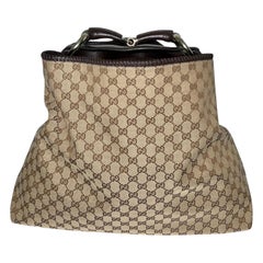 UNWORN Gucci GG Monogramm Segeltuch XL Hobo-Tasche mit Horsebit-Detail