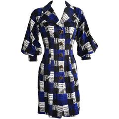 CHRISTIAN LACROIX Graphic Print Pique Shirt Style Dress