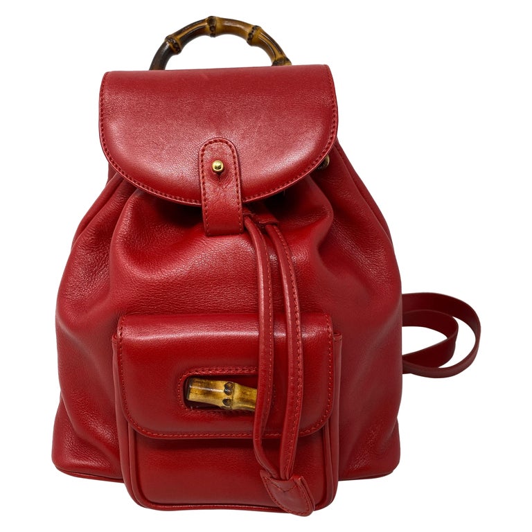 Gucci Red Backpack For Sale at 1stDibs