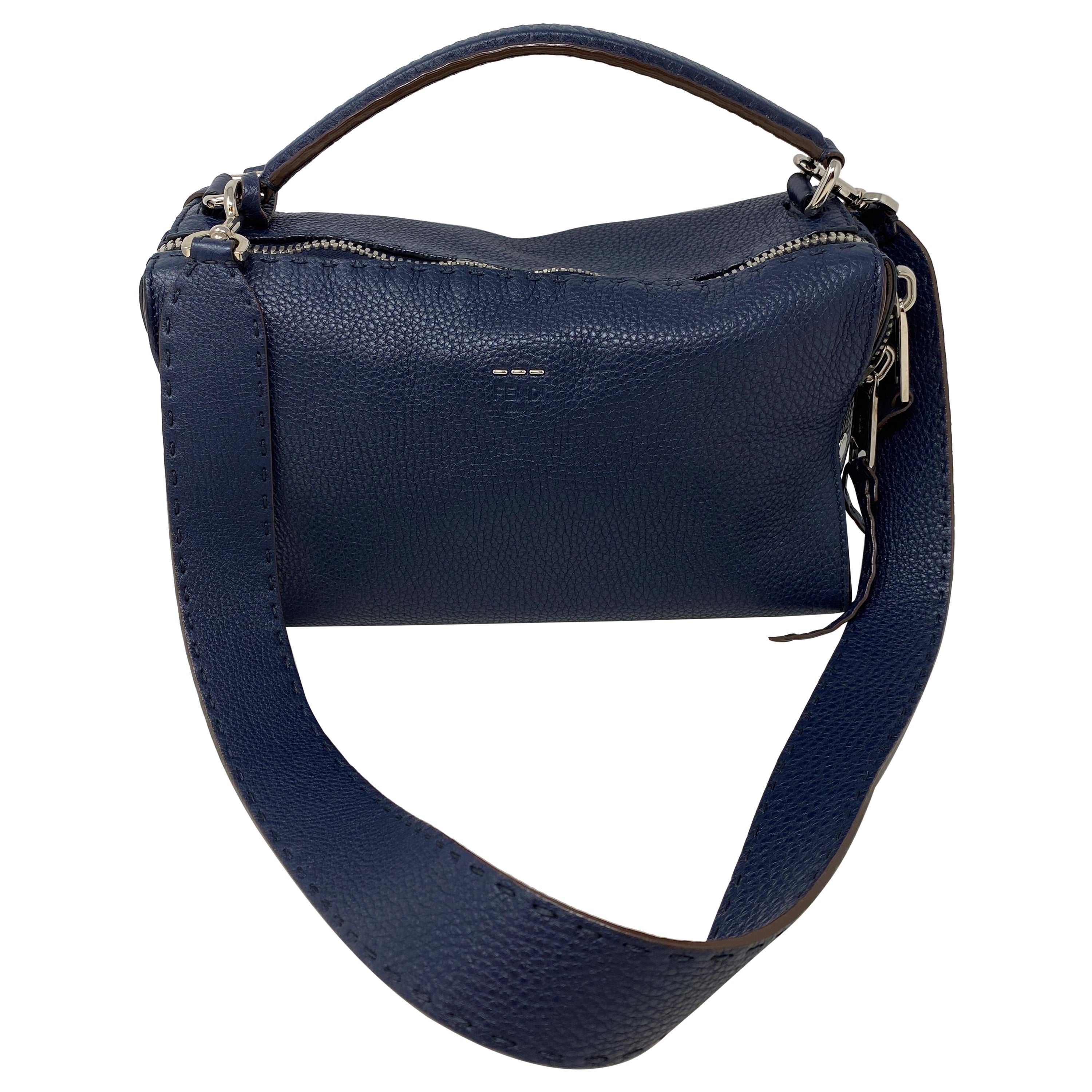 Fendi Blue Leather Bag 