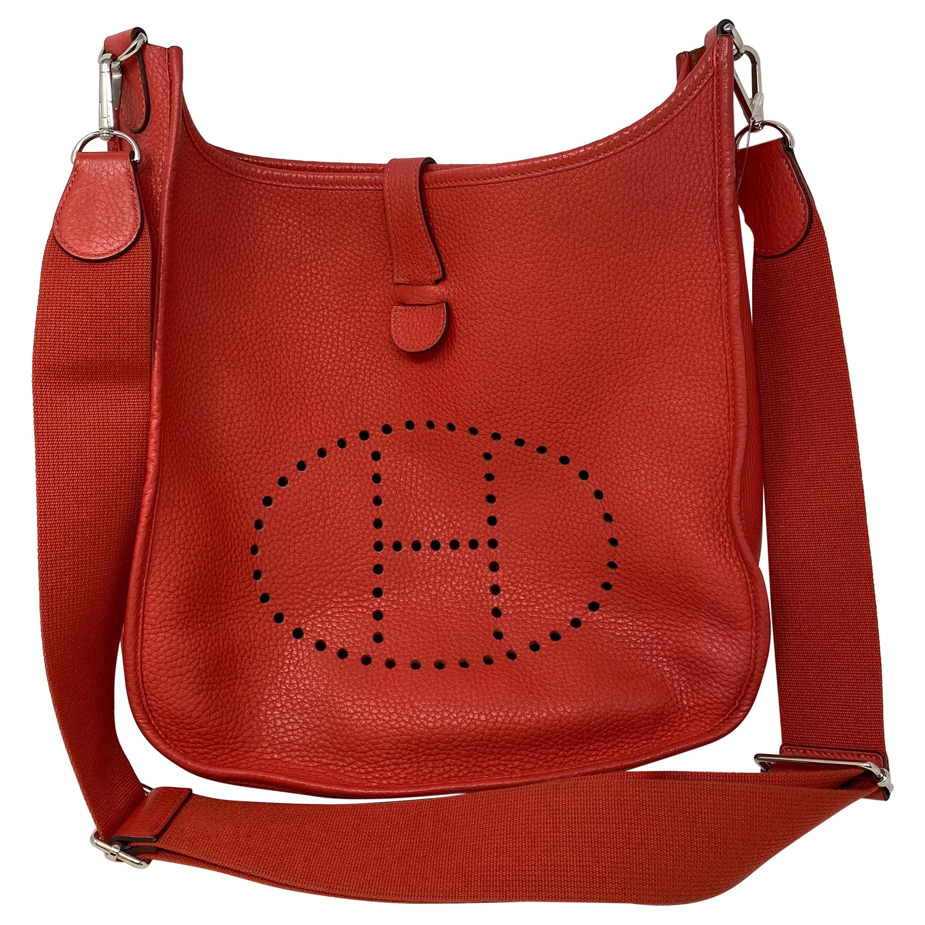 hermes red crossbody bolsa