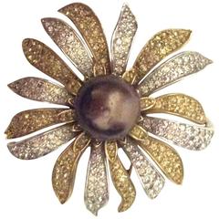 Rare Vintage Nettie Rosenstein Flower Brooch