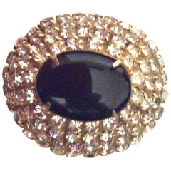 Vintage Di Nicola Black Stone Brooch