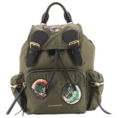 Burberry Rucksack Backpack Patch Embellished Nylon Medium