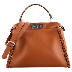 Fendi Peekaboo Bag Whipstitch Leather Regular