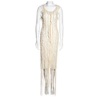 Giorgio Armani Strapless White and Silver Lace Gown For Sale at 1stDibs ...