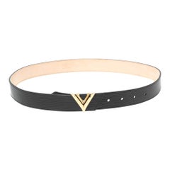 Louis Vuitton Black Epi Leather Essential V Belt 85 CM
