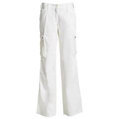 Dolce and Gabbana Egg White Cargo Trousers with Mesh Pockets 