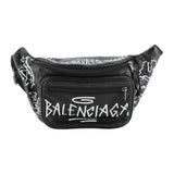 Balenciaga White Graffiti Leather Explorer Belt Bag, myGemma