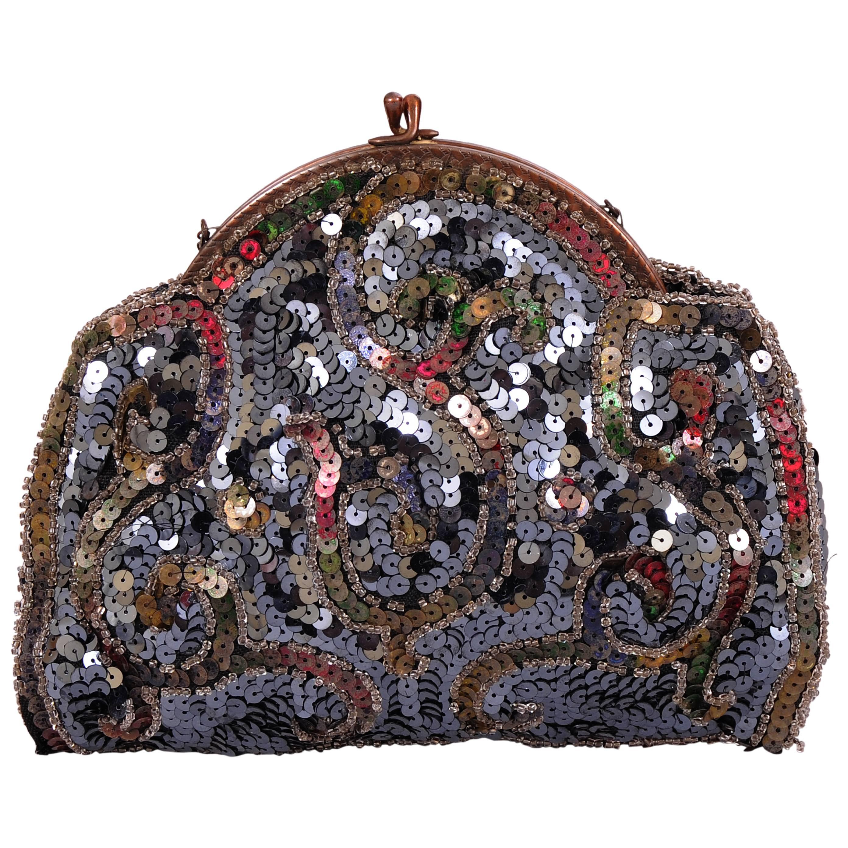 1920's Beaded Clutch Made in France