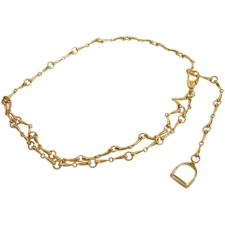 CHANEL Belt Gold Chain Links Gripoix Charms Circa 1970-80s