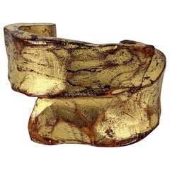 Yves Saint Laurent Chinese Gilt Wood Carved Bracelet